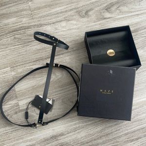 Maze vegan leather harness collar